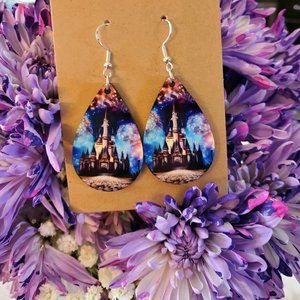 Cinderella Castle Teardrop Earrings